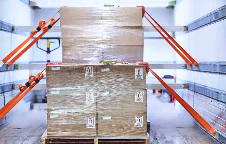 Boxes loaded securely in a truck.