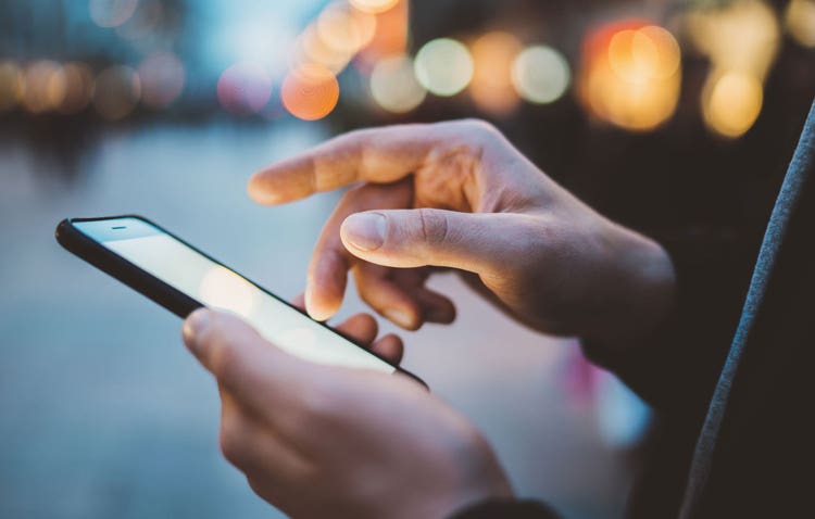 Cell phone and hands