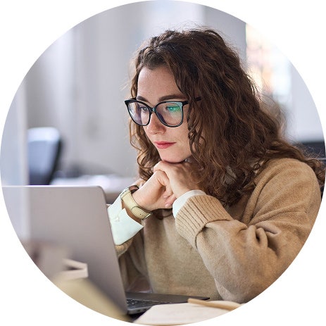 Individual on a computer