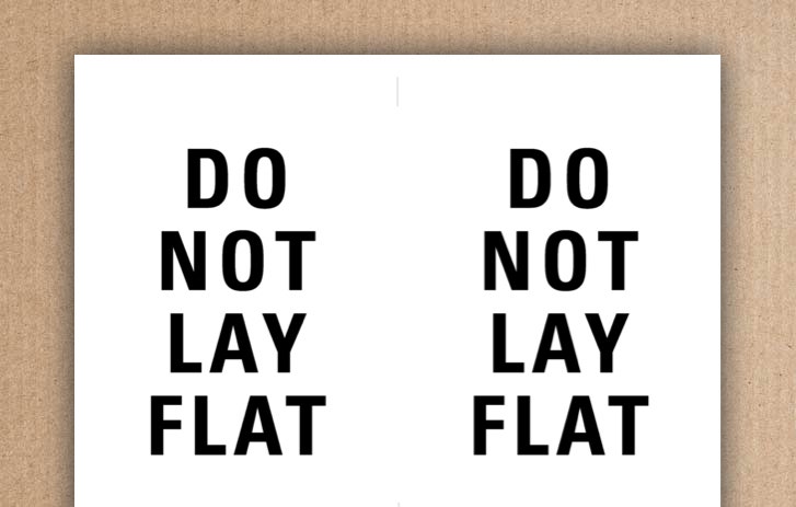 Do not lay flat label