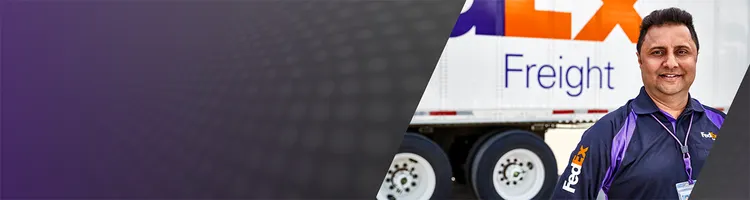 FedEx truck and driver