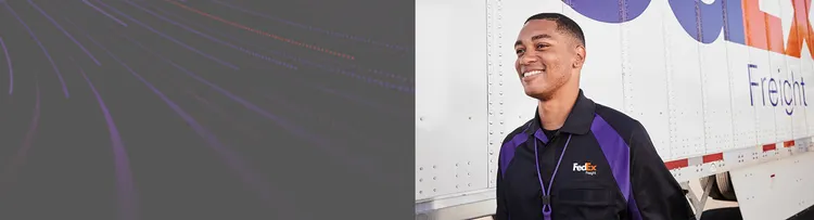 FedEx truck and delivery driver