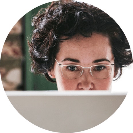 Individual on a computer