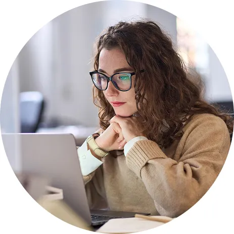 Individual on a computer